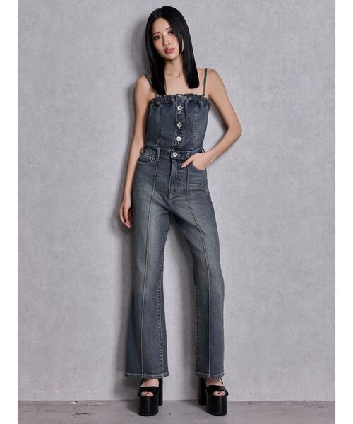GYDA（ジェイダ）の「BACKリボンデニムロンパース（つなぎ/オールインワン・レディース・インディゴブルー/ライトブルー/オフホワイト・MEDIUM/SMALL/X-SMALL）」の10枚目の写真