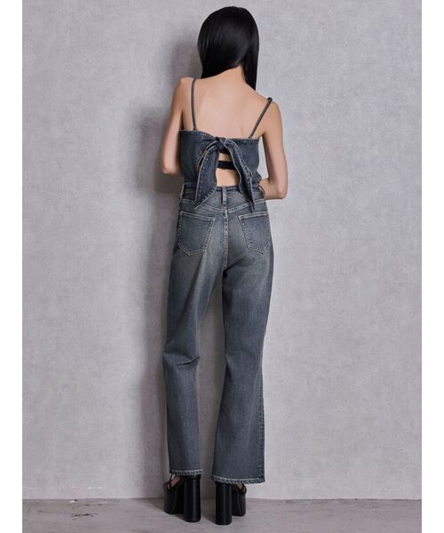 GYDA（ジェイダ）の「BACKリボンデニムロンパース（つなぎ/オールインワン・レディース・インディゴブルー/ライトブルー/オフホワイト・MEDIUM/SMALL/X-SMALL）」の11枚目の写真