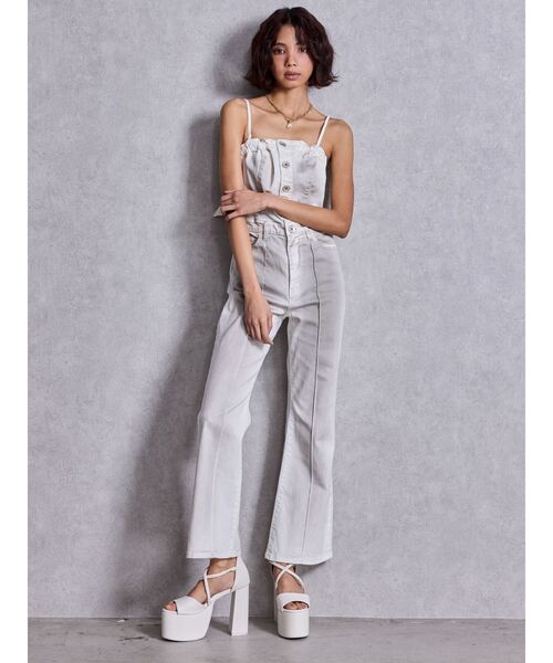 GYDA（ジェイダ）の「BACKリボンデニムロンパース（つなぎ/オールインワン・レディース・インディゴブルー/ライトブルー/オフホワイト・MEDIUM/SMALL/X-SMALL）」の12枚目の写真