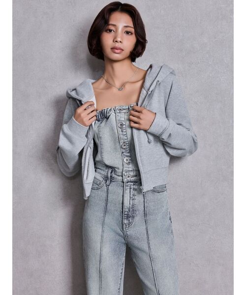 GYDA（ジェイダ）の「BACKリボンデニムロンパース（つなぎ/オールインワン・レディース・インディゴブルー/ライトブルー/オフホワイト・MEDIUM/SMALL/X-SMALL）」の18枚目の写真