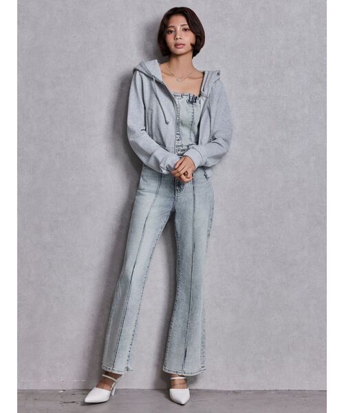 GYDA（ジェイダ）の「BACKリボンデニムロンパース（つなぎ/オールインワン・レディース・インディゴブルー/ライトブルー/オフホワイト・MEDIUM/SMALL/X-SMALL）」の19枚目の写真