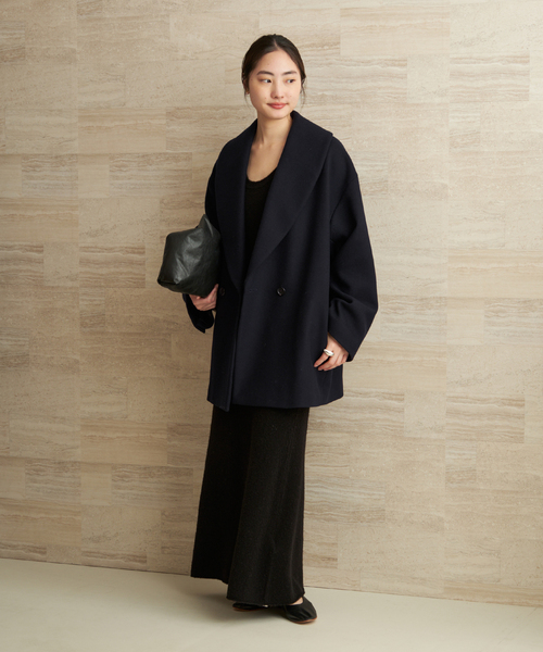 plage（プラージュ）の「Double melton コート（その他アウター・レディース・ネイビー・36/38）」の3枚目の写真