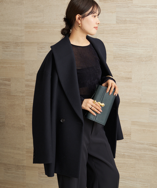 plage（プラージュ）の「Double melton コート（その他アウター・レディース・ネイビー・36/38）」の9枚目の写真