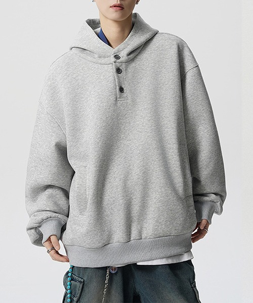 SBG(エスビー)の「SBG ルーズフィット ハイネックフーディー(スウェット・メンズ・グレー/ネイビー・LARGE/MEDIUM)」の2枚目の写真