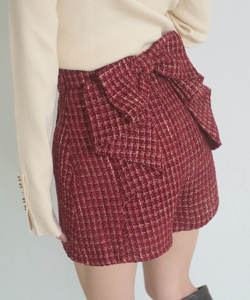 Ambre Neige(アンブルネージュ)の「tweed back ribbon skirt pants / ツイードバックリボンスカパン(その他パンツ・レディース・アイボリー/ブラック/ボルドー・FREE)」の3枚目の写真