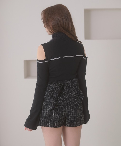 Ambre Neige(アンブルネージュ)の「tweed back ribbon skirt pants / ツイードバックリボンスカパン(その他パンツ・レディース・アイボリー/ブラック・FREE)」の14枚目の写真