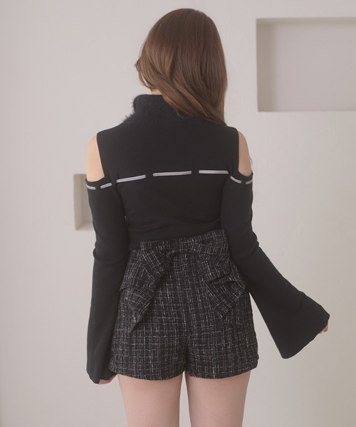 Ambre Neige(アンブルネージュ)の「tweed back ribbon skirt pants / ツイードバックリボンスカパン(その他パンツ・レディース・アイボリー/ブラック・FREE)」の15枚目の写真