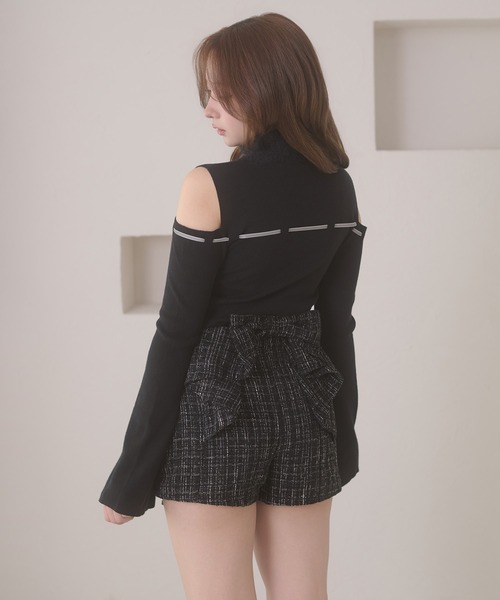 Ambre Neige(アンブルネージュ)の「tweed back ribbon skirt pants / ツイードバックリボンスカパン(その他パンツ・レディース・アイボリー/ブラック・FREE)」の17枚目の写真