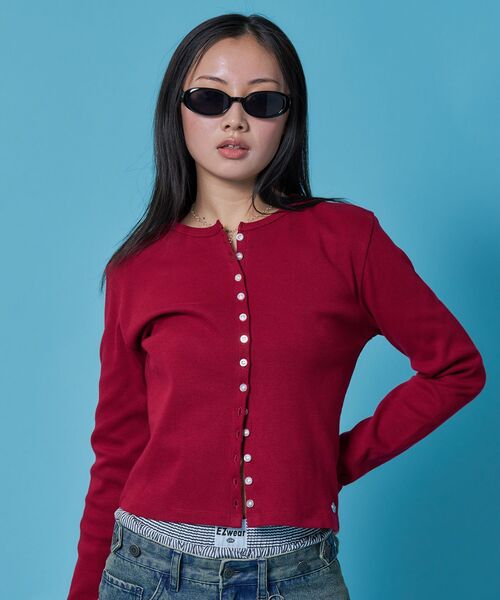 SEQUENZ(シークエンズ)の「※WEB限定 / シルバープレート / レディースフィットカーディガン /sqnz fit cardigan(Tシャツ/カットソー・レディース・ライトグレー/ネイビー/バーガンディー/ブラック・MEDIUM/SMALL)」の1枚目の写真