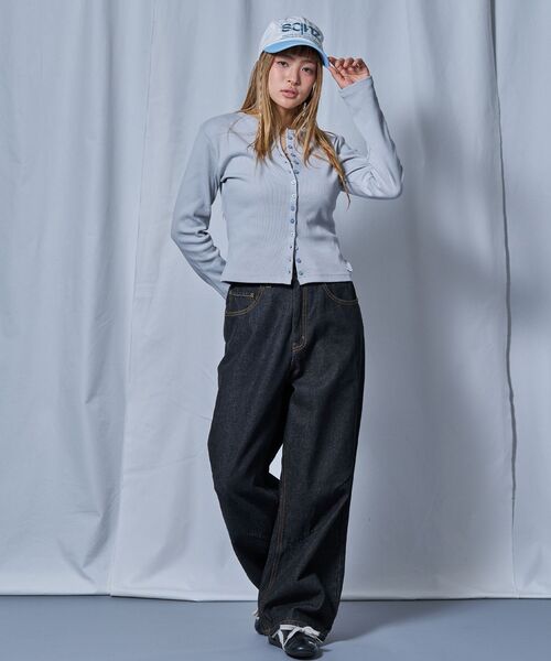 SEQUENZ(シークエンズ)の「※WEB限定 / シルバープレート / レディースフィットカーディガン /sqnz fit cardigan(Tシャツ/カットソー・レディース・ライトグレー/ネイビー/バーガンディー/ブラック・MEDIUM/SMALL)」の5枚目の写真