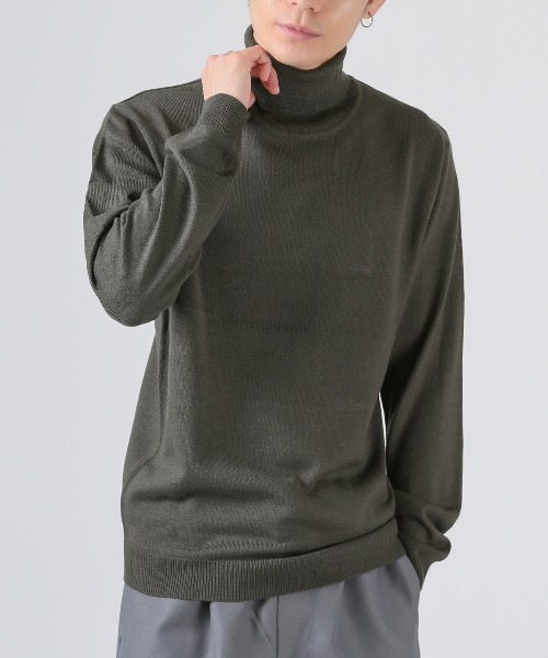 LUXSTYLE(ラグスタイル)の「カシミヤタッチタートルネックセーター(ニット/セーター・メンズ・ホワイト/ブラック/チャコールグレー・M/L/XL)」の3枚目の写真