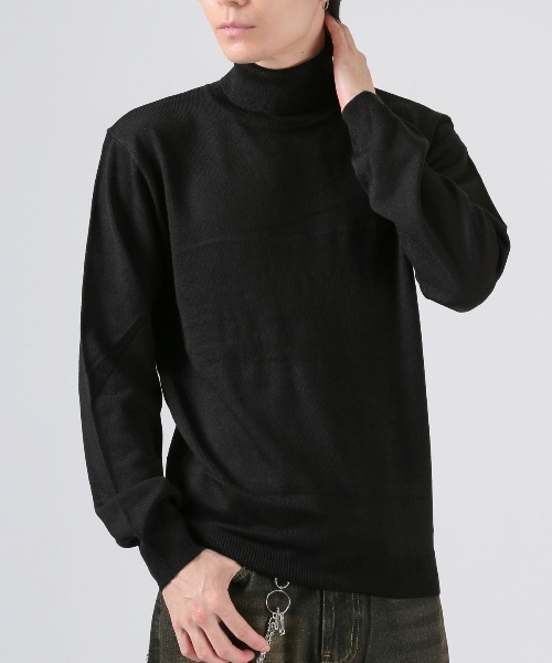 LUXSTYLE(ラグスタイル)の「カシミヤタッチタートルネックセーター(ニット/セーター・メンズ・ホワイト/ブラック/チャコールグレー・M/L/XL)」の2枚目の写真