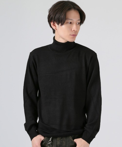 LUXSTYLE(ラグスタイル)の「カシミヤタッチタートルネックセーター(ニット/セーター・メンズ・ホワイト/ブラック/チャコールグレー・M/L/XL)」の4枚目の写真