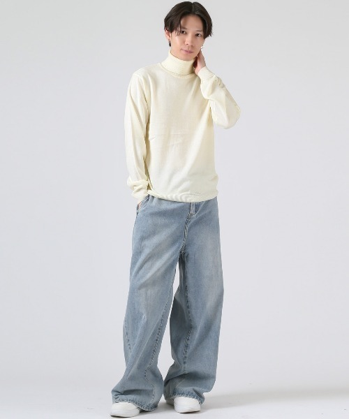 LUXSTYLE(ラグスタイル)の「カシミヤタッチタートルネックセーター(ニット/セーター・メンズ・ホワイト/ブラック/チャコールグレー・M/L/XL)」の7枚目の写真