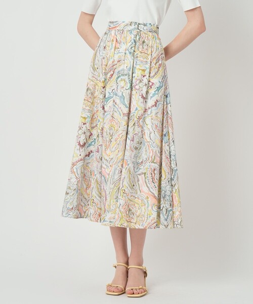 ANAYI(アナイ)の「【セットアップ対応商品】ペイントペイズリープリントフレア スカート(スカート・レディース・ピンク/マルチ・38/36/34)」の2枚目の写真