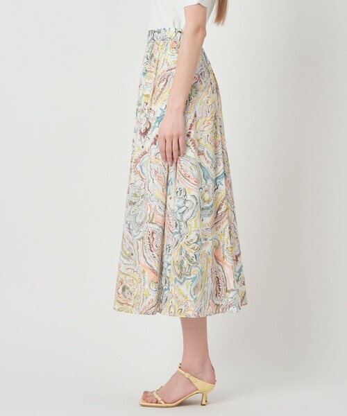 ANAYI(アナイ)の「【セットアップ対応商品】ペイントペイズリープリントフレア スカート(スカート・レディース・ピンク/マルチ・38/36/34)」の4枚目の写真