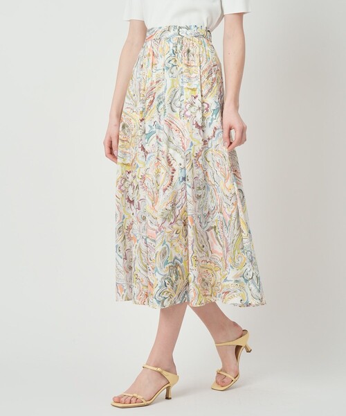 ANAYI(アナイ)の「【セットアップ対応商品】ペイントペイズリープリントフレア スカート(スカート・レディース・ピンク/マルチ・38/36/34)」の6枚目の写真