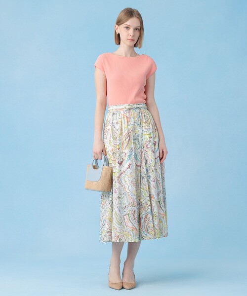 ANAYI(アナイ)の「【セットアップ対応商品】ペイントペイズリープリントフレア スカート(スカート・レディース・ピンク/マルチ・38/36/34)」の8枚目の写真