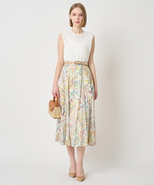 ANAYI(アナイ)の「【セットアップ対応商品】ペイントペイズリープリントフレア スカート(スカート・レディース・ピンク/マルチ・38/36/34)」の10枚目の写真