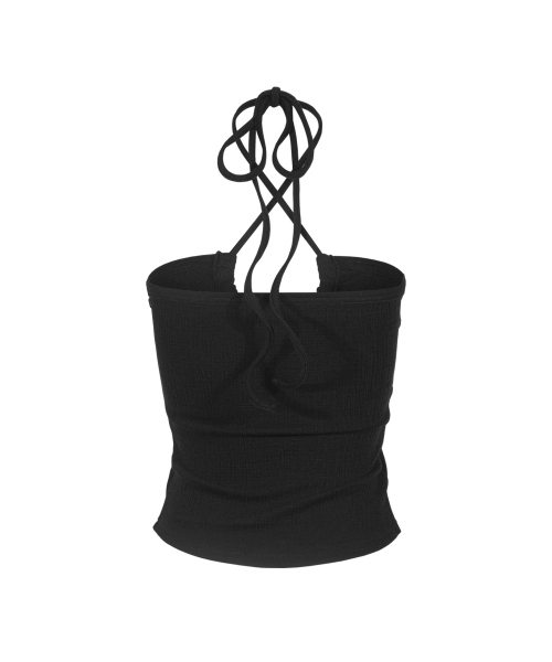 Anothera(アナザーエー)の「ホルターネックシェイリングチューブトップ_ブラック(Tシャツ/カットソー・レディース・その他・FREE)」の3枚目の写真