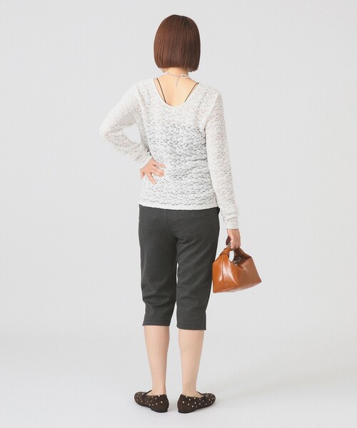 Ray BEAMS（レイビームス）の「ジャカード レース クルーネック Tシャツ（Tシャツ/カットソー・レディース・ホワイト/ブラック/サックスブルー・ONE SIZE）」の10枚目の写真