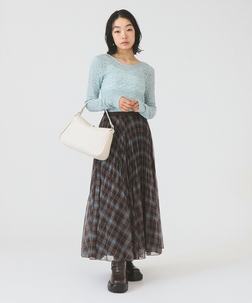 Ray BEAMS（レイビームス）の「ジャカード レース クルーネック Tシャツ（Tシャツ/カットソー・レディース・ホワイト/ブラック/サックスブルー・ONE SIZE）」の16枚目の写真