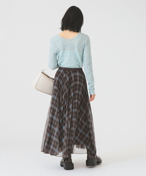 Ray BEAMS（レイビームス）の「ジャカード レース クルーネック Tシャツ（Tシャツ/カットソー・レディース・ホワイト/ブラック/サックスブルー・ONE SIZE）」の18枚目の写真