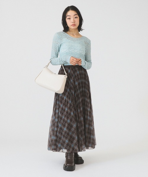 Ray BEAMS（レイビームス）の「ジャカード レース クルーネック Tシャツ（Tシャツ/カットソー・レディース・ホワイト/ブラック/サックスブルー・ONE SIZE）」の7枚目の写真