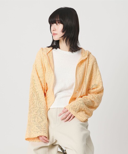 BEAUTY&YOUTH UNITED ARROWS（ビューティーアンドユースユナイテッドアローズ）の「メッシュ エンブロイダリー フーディ ウォッシャブル（シャツ/ブラウス・レディース・シャーベット/ブラック/ホワイト・FREE）」の8枚目の写真