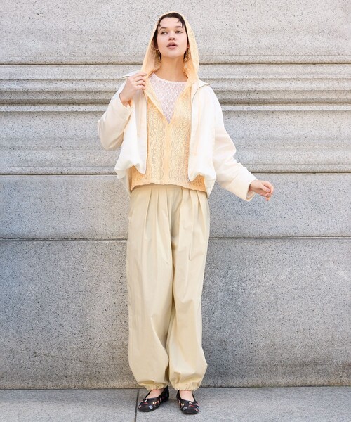 BEAUTY&YOUTH UNITED ARROWS（ビューティーアンドユースユナイテッドアローズ）の「メッシュ エンブロイダリー フーディ ウォッシャブル（シャツ/ブラウス・レディース・シャーベット/ブラック/ホワイト・FREE）」の10枚目の写真