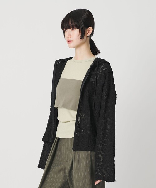 BEAUTY&YOUTH UNITED ARROWS（ビューティーアンドユースユナイテッドアローズ）の「メッシュ エンブロイダリー フーディ ウォッシャブル（シャツ/ブラウス・レディース・シャーベット/ブラック/ホワイト・FREE）」の11枚目の写真