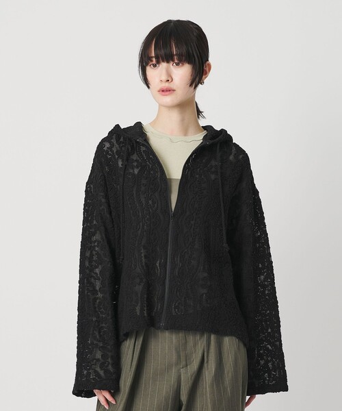 BEAUTY&YOUTH UNITED ARROWS（ビューティーアンドユースユナイテッドアローズ）の「メッシュ エンブロイダリー フーディ ウォッシャブル（シャツ/ブラウス・レディース・シャーベット/ブラック/ホワイト・FREE）」の12枚目の写真