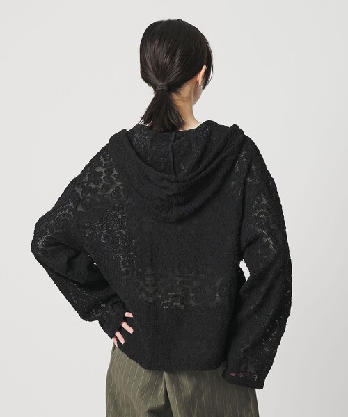 BEAUTY&YOUTH UNITED ARROWS（ビューティーアンドユースユナイテッドアローズ）の「メッシュ エンブロイダリー フーディ ウォッシャブル（シャツ/ブラウス・レディース・シャーベット/ブラック/ホワイト・FREE）」の13枚目の写真