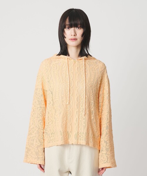 BEAUTY&YOUTH UNITED ARROWS（ビューティーアンドユースユナイテッドアローズ）の「メッシュ エンブロイダリー フーディ ウォッシャブル（シャツ/ブラウス・レディース・シャーベット/ブラック/ホワイト・FREE）」の15枚目の写真