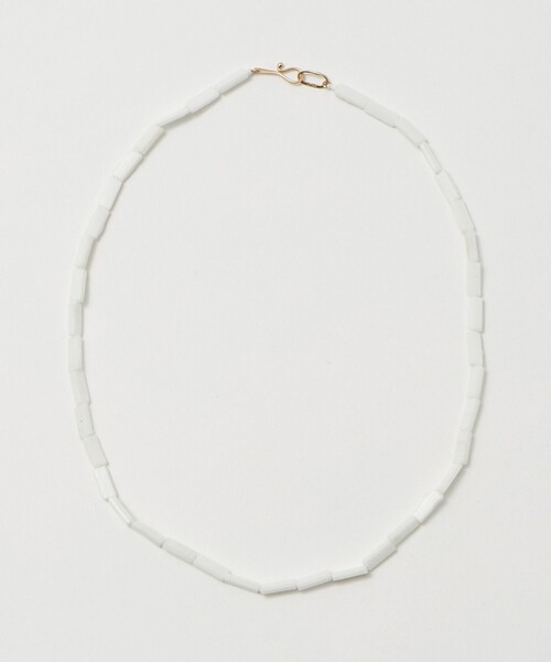 Steven Alan(スティーブンアラン)の「<Toile>SQUARE GLASS BEADS NECKLACE/ネックレス(ネックレス・レディース・ホワイト/ライトブルー・FREE)」の2枚目の写真