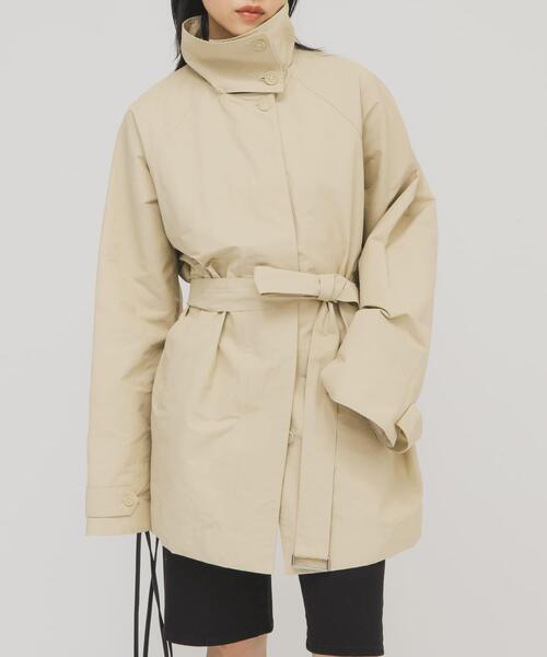 KBF（ケイビーエフ）の「テントラインBIGミドルコート（その他アウター・レディース・ブラウン/ベージュ/ネイビー・ONE）」の4枚目の写真