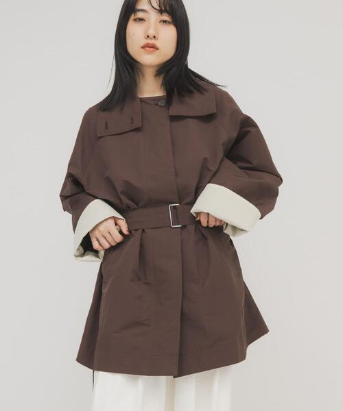 KBF（ケイビーエフ）の「テントラインBIGミドルコート（その他アウター・レディース・ブラウン/ベージュ/ネイビー・ONE）」の13枚目の写真