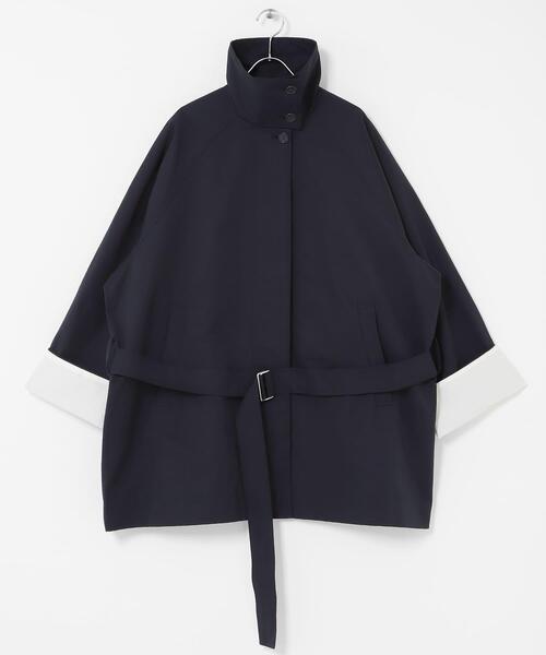 KBF（ケイビーエフ）の「テントラインBIGミドルコート（その他アウター・レディース・ブラウン/ベージュ/ネイビー・ONE）」の4枚目の写真