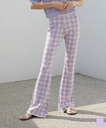 ジャカードセミブーツカットパンツ_LAVENDER