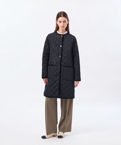 MACKINTOSH PHILOSOPHY（ﾏｯｷﾝﾄｯｼｭ ﾌｨﾛｿﾌｨｰ）の「【ROYTON LONG(ロイトンロング)】（ノーカラーコート・レディース・ダークネイビー/カーキ・36/40/38）」の13枚目の写真