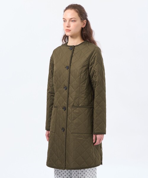 MACKINTOSH PHILOSOPHY（ﾏｯｷﾝﾄｯｼｭ ﾌｨﾛｿﾌｨｰ）の「【ROYTON LONG(ロイトンロング)】（ノーカラーコート・レディース・ダークネイビー/カーキ・36/40/38）」の8枚目の写真