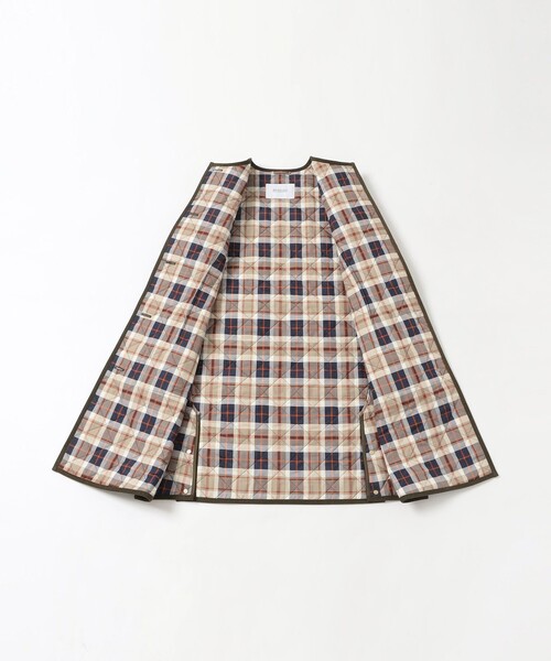 MACKINTOSH PHILOSOPHY（ﾏｯｷﾝﾄｯｼｭ ﾌｨﾛｿﾌｨｰ）の「【ROYTON LONG(ロイトンロング)】（ノーカラーコート・レディース・ダークネイビー/カーキ・36/40/38）」の4枚目の写真