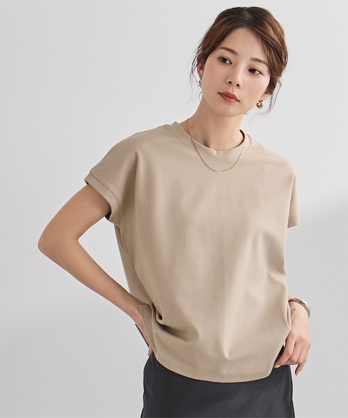 UR'S（ユアーズ）の「機能性カットソーフレンチスリーブトップス（Tシャツ/カットソー・レディース・ホワイト/チャコール/グレイッシュベージュ/ブラック・S/L/M）」の18枚目の写真