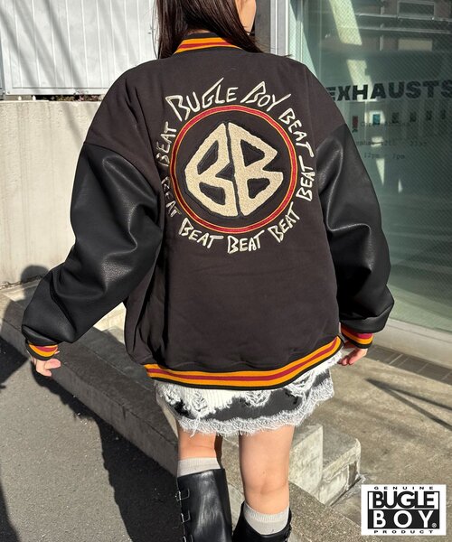 CIAOPANIC（チャオパニック）の「【BUGLE BOY/ビューグル ボーイ】スタジャン（ブルゾン・レディース・ブラック/ネイビー・FREE）」の2枚目の写真