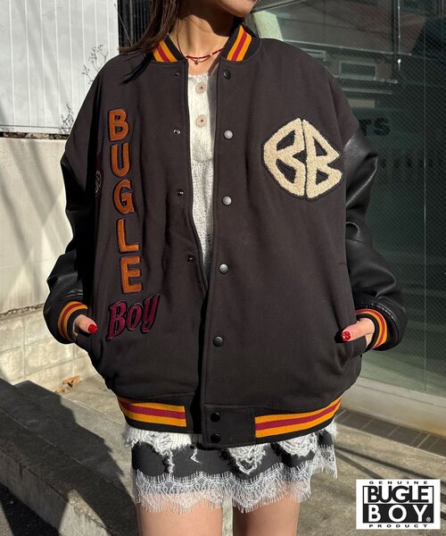 CIAOPANIC（チャオパニック）の「【BUGLE BOY/ビューグル ボーイ】スタジャン（ブルゾン・レディース・ブラック/ネイビー・FREE）」の3枚目の写真