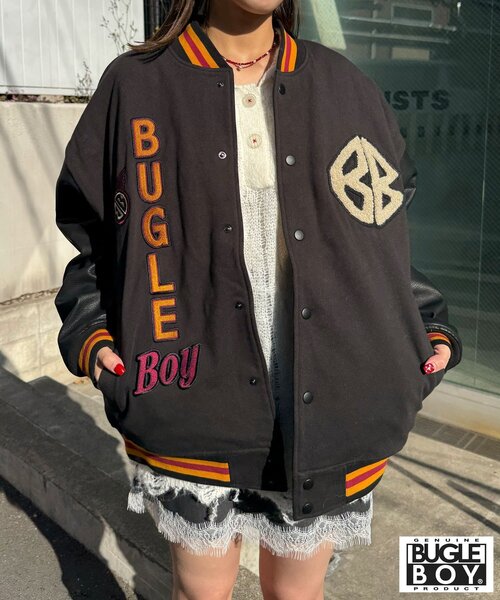CIAOPANIC（チャオパニック）の「【BUGLE BOY/ビューグル ボーイ】スタジャン（ブルゾン・レディース・ブラック/ネイビー・FREE）」の4枚目の写真