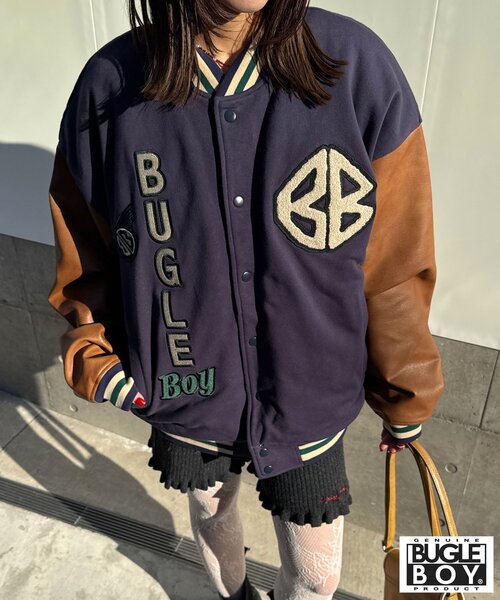 CIAOPANIC（チャオパニック）の「【BUGLE BOY/ビューグル ボーイ】スタジャン（ブルゾン・レディース・ブラック/ネイビー・FREE）」の9枚目の写真