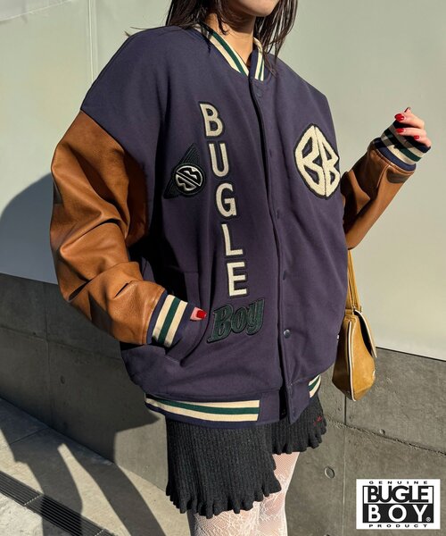 CIAOPANIC（チャオパニック）の「【BUGLE BOY/ビューグル ボーイ】スタジャン（ブルゾン・レディース・ブラック/ネイビー・FREE）」の10枚目の写真