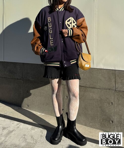 CIAOPANIC（チャオパニック）の「【BUGLE BOY/ビューグル ボーイ】スタジャン（ブルゾン・レディース・ブラック/ネイビー・FREE）」の13枚目の写真