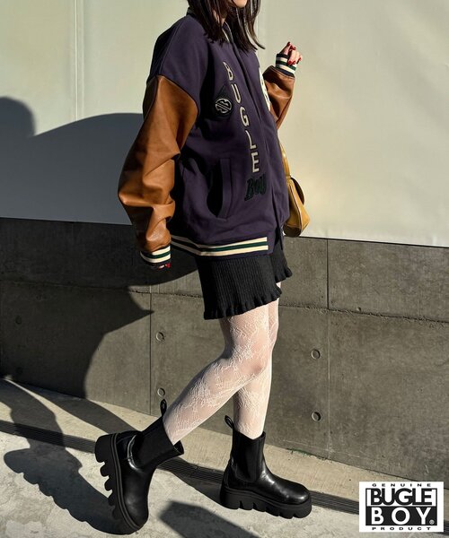 CIAOPANIC（チャオパニック）の「【BUGLE BOY/ビューグル ボーイ】スタジャン（ブルゾン・レディース・ブラック/ネイビー・FREE）」の14枚目の写真